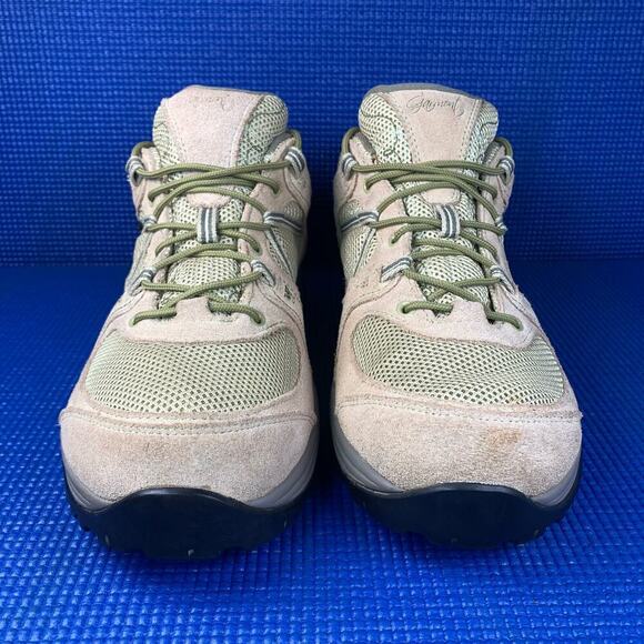 🔴 GARMONT AMICA G-TEX VIBRAM Women`s Size 10 Beige Olive Green Hiking Boots - Picture 2 of 8